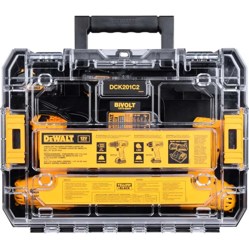 Kit Destornilladores Taladro Batería 3/8" 12V Bivolt Dewalt