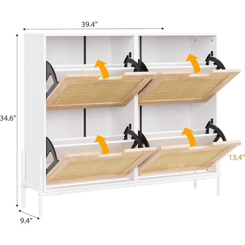 Armario para Zapatos de Rattan – Organización y Estilo Natural