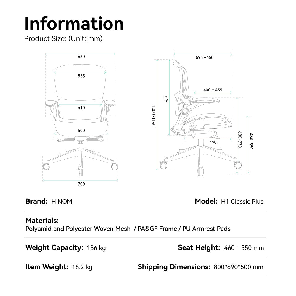 H1 Classic V3 Ergonomic Office Chair